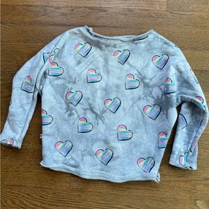 Appaman light blue tie dye long sleeve shirt with hearts. NWOT (never worn)